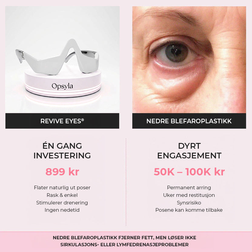 Revive Eyes® 2-i-1 rødt lysterapi + EMS for å fjerne poser under øynene